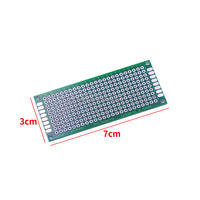 Papan PC Dua Sisi 2.54Mm Papan Sirkuit Cetak Hijau Papan Universal 2X8/3X7/5X7Cm untuk Papan Roti Percobaan DIY