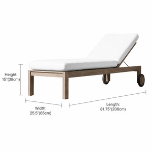 Tumbona Ajustable de Madera de Teca Lineal Moderna para Exteriores, Cama de Jardín Minimalista para Villa y Resort - Product Image 2
