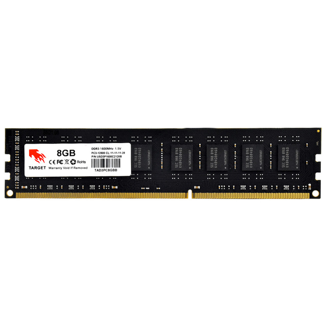 Professional Factory Wholesale Private Label 1.35v 8GB Pc Udimm Desktop Memoria 1333MHz 2gb 4gb Ddr3 Ram 1600MHz 8gb for Desktop