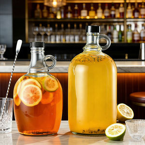 Bouteilles en verre rondes <span class=keywords><strong>de</strong></span> grande taille avec poignée, bouchon à vis, pour vin, 250 ml, 500 ml, 1 L, 2 L, 3 L, 4 L, 5 L, vente en gros - Product Image 2