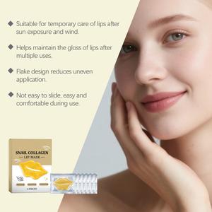 Masque pour les lèvres au collagène d'escargot doré 6 pièces OEM Étiquette privée Hydrater Réparer Gonfler Lisser - Product Image 4