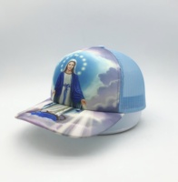 Sombrero de camionero de ala curva de 5 paneles de alta calidad personalizado al por mayor gorra de malla de espuma con logotipo impreso gorra de red para exteriores para adultos de verano