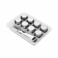 Offre Spéciale – Ensemble de Pierres Réutilisables Hexagonales en Acier Inoxydable pour Refroidir les Boissons, Idéal pour le Bar