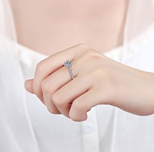 Bague de mariage 0.5CT Moissanite bague bijoux femmes bagues en diamant haute qualité fiançailles 925 argent blanc GRA - Product Image 2