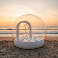 Dôme gonflable transparent en PVC de haute qualité pour maison à bulles, château gonflable en plastique transparent pour ballons, maison gonflable blanche