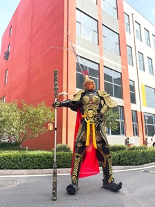 Casque d'armure de <span class=keywords><strong>cosplay</strong></span> <span class=keywords><strong>Black</strong></span> Myth Echo, tenue plaquée avec des plaques segmentées à motif montagne imitation, aspect métallique réaliste - Product Image 6