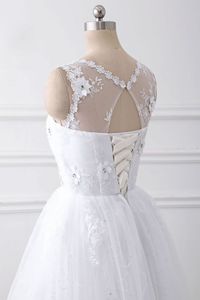 <span class=keywords><strong>Vestidos</strong></span> De novia personalizados De talla grande <span class=keywords><strong>baratos</strong></span> con cuello redondo <span class=keywords><strong>2021</strong></span> Vestido De novia recién llegado Vestido De novia sencillo bordado De encaje Vestido De novia - Product Image 5