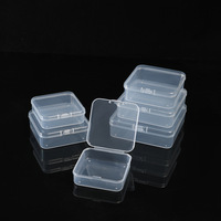Caja de almacenamiento de plástico PET pequeña, transparente, cuadrada, tipo flip, reciclable, para embalaje.