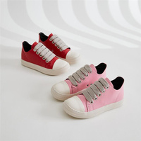 P5195-rubber sepatu bot wanita, SNEAKER KULIT datar atasan rendah