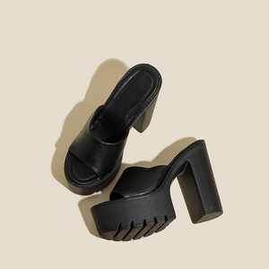 Nuevos Zapatos de Plataforma para Mujer, Zapatos de Tacón Alto Grueso de Moda de Lujo, Mules de Verano para Fiesta, Sandalias Sexys de Diseñador para Mujer - Product Image 4