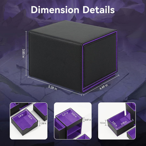 MIO Venta al por mayor de fábrica: Caja y estuche de almacenamiento portátil 3 en 1 de cuero PU y forro de franela para dados, torre de dados y accesorios de DND RPG, ideal para regalo. - Product Image 2