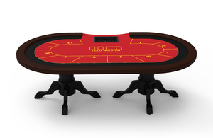 Table de Poker Texas Hold'em de haute qualité en bois massif Table de Poker à griffes de tigre et à jambes Table de jeu amusante personnalisable Onglet de Poker pour 10 personnes - Product Image 5