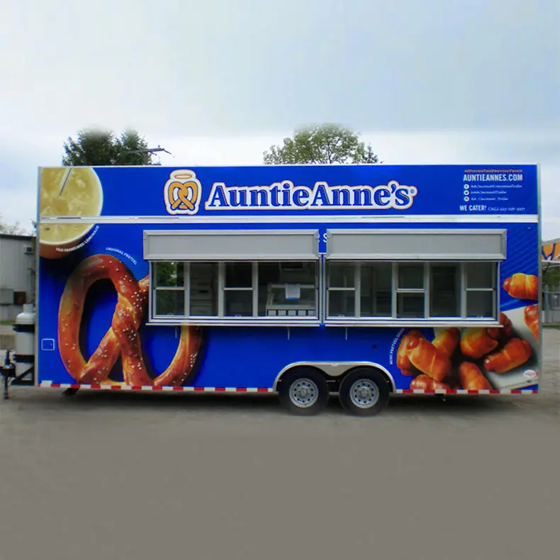 Mobile Kitchen Shawarma Double Axle Small Donut Truck Alibaba Food Trailer