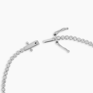 Pulsera de tenis de plata de ley S925 chapada en oro de 14K con diamantes cultivados en laboratorio y moissanita engastada en burbuja para mujer - Product Image 3