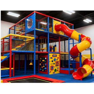 Divertido Parque de Atracciones Interior con Toboganes Iluminados, Rompecabezas, Trampolines Circulares y Paseos a Caballo para Niños - Product Image 2