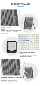 Reflector LED para exteriores Impermeable IP67 Clasificación Cuerpo de aluminio Fuente de alimentación de CA Luz de proyección LED 100W-300W Reflector - Product Image 3