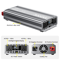 Onduleur pour appareils ménagers 3000W Onduleur de voiture 12V 24V DC à AC 110v 220v 230v Convertisseur de puissance