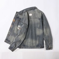 Jaket Denim Kasual Pria Terlaris Desain Musim Dingin Trendi High Street Berkualitas Tinggi Bernapas Tahan Angin Ramah Lingkungan