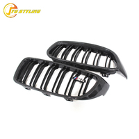 Grille de calandre avant double lamelles en fibre de carbone pour BMW F33 F36 F82 F80 F83 M3 M4, grille d'aération de pare-chocs avant à clipser