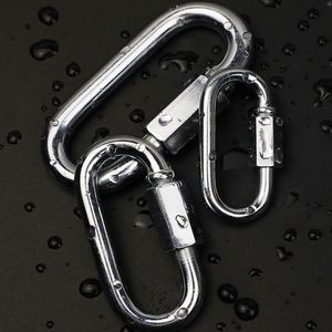Outdoor Safety Screw <b>Locked</b> Iron Plated <b>Portable</b> Eco-Friendly Quick Link Oval Thread Carabiner for Chain Connector - Product Image 3