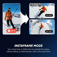 Insta360 X5 Action Camera Waterdicht 8K 30fps Vervangbare Lenzen Drievoudige AI-chip Superieure prestaties bij weinig licht 185 minuten batterijduur