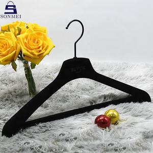 뜨거운 각인 로고 반대로 미끄러짐 의복 옷 우단 까만 걸이 - Product Image 3