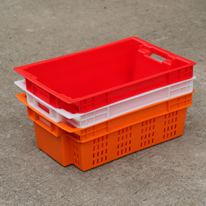 <b>Stackable</b> Plastic <b>Crates</b> 600x400x200mm Solid Box Turnover Box For Fruit And Vegetable Storage - Product Image 1