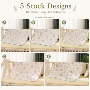 Almohadilla Impermeable para Cama de Bebé, Lavable, Hipoalergénica, Ecológica, de Algodón, 100x80cm, Reutilizable, de TPU, Personalizable - Product Image 5