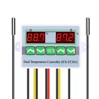 ST3012 double contrôleur de température Thermostat numérique incubateur contrôle micro-ordinateur double sonde 12V 24V 220V