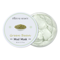 Oem Zwarte Kop Verwijderaar Bliksem Gezicht Fruit Porie Zuiverende Anti-Acne Veganistische Groene Bonen Gezicht Modder Masker Met Logo