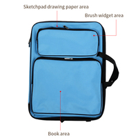 Sac de rangement grand format à fermeture éclair en tissu polyester 8K pour la création artistique et le dessin