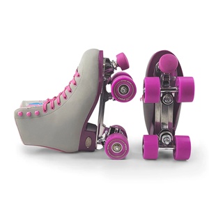 Patins à roulettes doubles haut de gamme pour femmes, en cuir de vachette/PU, avec cadre en alliage d'aluminium, 4 roues, légers, pour la location, chaussures de patinage en cuir - Product Image 4