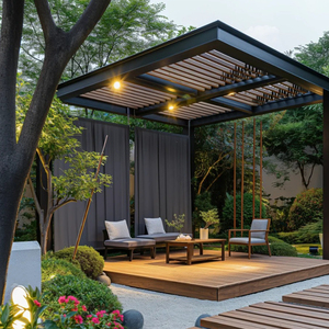 Pérgola de Aluminio con Techo Retráctil Motorizado Eléctrico, Diseño Resistente a la Intemperie para Exteriores - Product Image 2