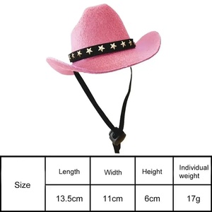 Ajustable divertido patrón sólido al aire libre verano mascota <span class=keywords><strong>perro</strong></span> gato Accesorios Sombrero de vaquero inspirado sombreros - Product Image 4