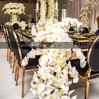 Chaise de mariage en velours noir de luxe en gros, événement doré