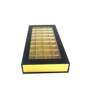 Paper <strong>Chocolate</strong> Packaging 24 Lattices Custom Design Golden Insert Dividers Food Gift Box for Birthday <strong>Valentine</strong> <strong>S</strong> <strong>Day</strong> Party - Product Image 4