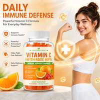Vitamin C Gummies Label Pribadi OEM dengan Rose Hips 60 tablet, Suplemen Diet Antioksidan Pendukung Imunitas untuk Dewasa