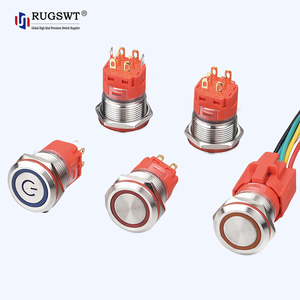 Interruptor de Botón Pulsador Iluminado <span class=keywords><strong>con</strong></span> Anillo Verde de 19 mm, 2NO2NC, Momentáneo, para <span class=keywords><strong>Timbre</strong></span> de Puerta, IP65, Resistente al Agua - Product Image 6