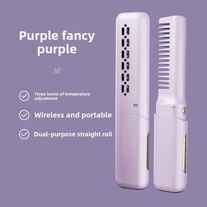 Mini Piastra per <span class=keywords><strong>Capelli</strong></span> e Pettine Arricciacapelli Portatile Senza Fili a Doppio Uso da Viaggio con Piastra in Ceramica, Alimentazione USB e Nuovo Display LCD per Uso Domestico - Product Image 6
