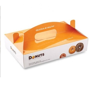 Custom Gedrukt Taart Te Gaan Verpakking Hoge Kwaliteit Takeaway Donut Papier Doos