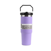 Nouvelle Tasse Isotherme de Voyage en Acier Inoxydable à Double Paroi de Haute Qualité 30oz avec Poignée pour Voiture, Isolation Thermique 6-12 Heures