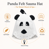 Gorro de Sauna de Fieltro con Diseño de Panda, Protección Contra el Calor, Transpirable, para Spa y Baño de Vapor, OEM, ODM, Venta al Por Mayor