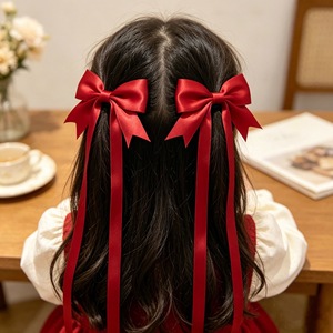 Accesorios para el cabello para niños, cintas largas, pinzas para el cabello, horquillas de doble capa estilo princesa para niñas pequeñas, estilo princesa. - Product Image 4
