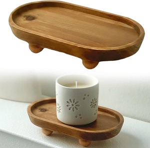 Plateau à <span class=keywords><strong>savon</strong></span> ovale <span class=keywords><strong>en</strong></span> <span class=keywords><strong>bois</strong></span> d'acacia de style ferme moderne, socle <span class=keywords><strong>en</strong></span> <span class=keywords><strong>bois</strong></span> pour service ou vanité - Product Image 6