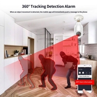 Cámara bombilla Tuya WiFi 2MP 5G: Audio bidireccional, visión infrarroja, control móvil y auto-seguimiento para interiores