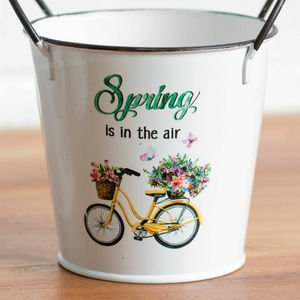 Ensemble de 3 Vintage Best Spring Bicycle Flower Logo Ever Metal Plant <span class=keywords><strong>Pot</strong></span> Covers Planters Garden Decor - Product Image 6
