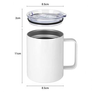 Taza de 12 oz con Tapa, Taza de Leche de Acero Inoxidable 304, Tazas de Café Resistentes a la Corrosión, Reutilizables - Product Image 6