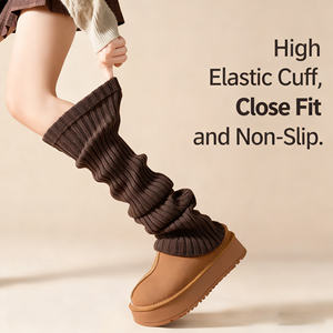 Hochwertige Wolle gestrickt Gemütliche Thermische Winter Weiche Warme Mode Über Knie Wade Hohe Lange Lose Socken Bezüge Für Frauen Großhandel - Product Image 5