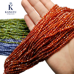 Hot bán 2/3/4 mét mặt Zircon hạt CZ <span class=keywords><strong>Cubic</strong></span> <span class=keywords><strong>Zirconia</strong></span> hạt rondelle Zircon hạt Đối với trang sức làm từ kangyu - Product Image 1