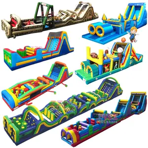 Casa de salto inflável para crianças, barato, criança, salto, cordão, salto, castelo, obstáculo inflável, equipamento de curso para venda